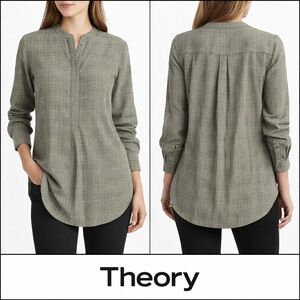 Theory Women's Check Blouse
